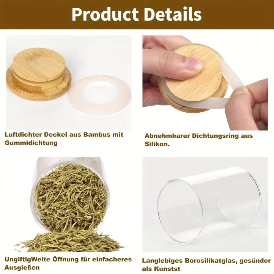 12pcs, Glass Jars With Airtight Lids