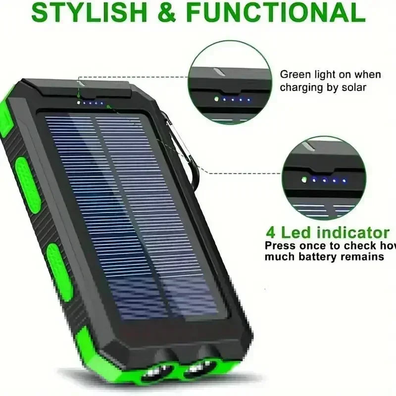 Outdoor Power Non-Stop: 10000mAh Solar Power Bank