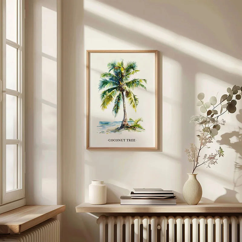 1pc Green Botanical Leaves Interior Art Print