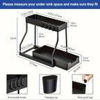 Space Saving 2 Tier Under Sink Organizer