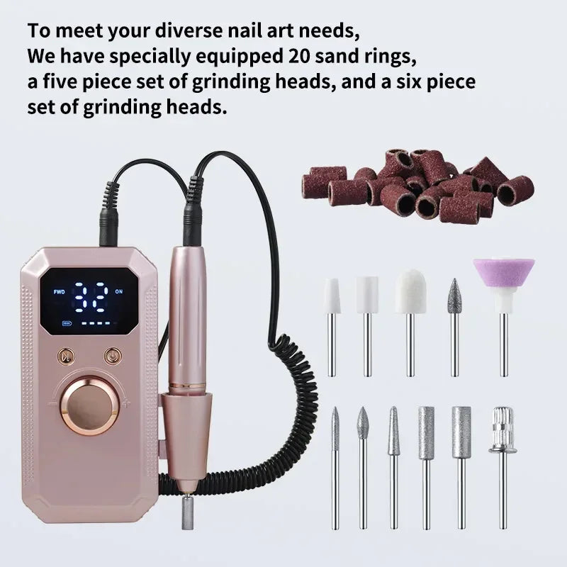 Professional Cordless Rechargeable Electric Nail Drill