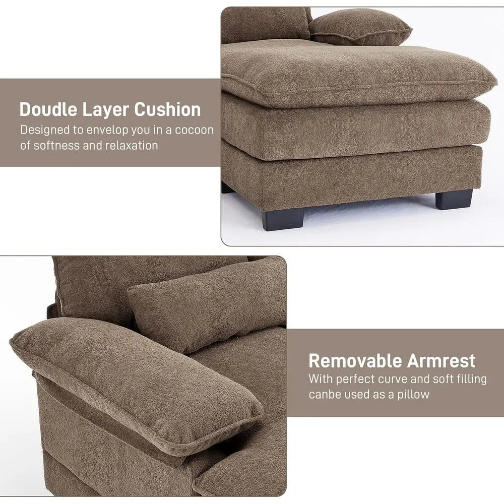 Sofa Set with Chaise and Ottoman