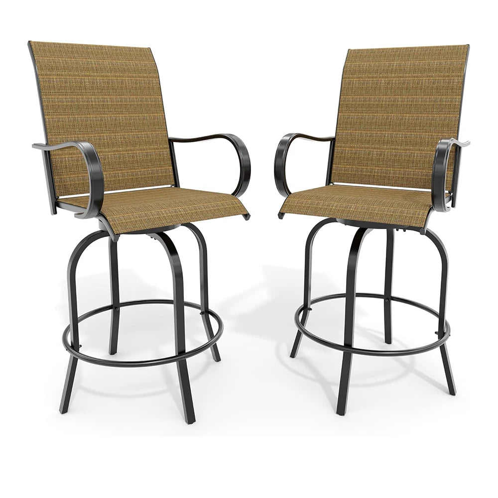 2 Piece Outdoor Swivel Bar Chairs