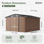 Aoxun 10x12ft Outdoor Storage Shed