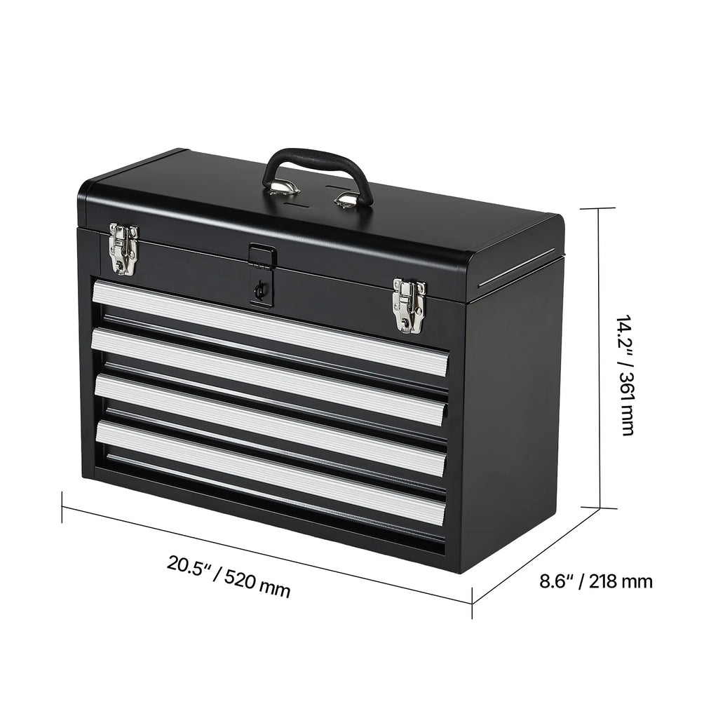 Metal Tool Box Portable 4-Drawers