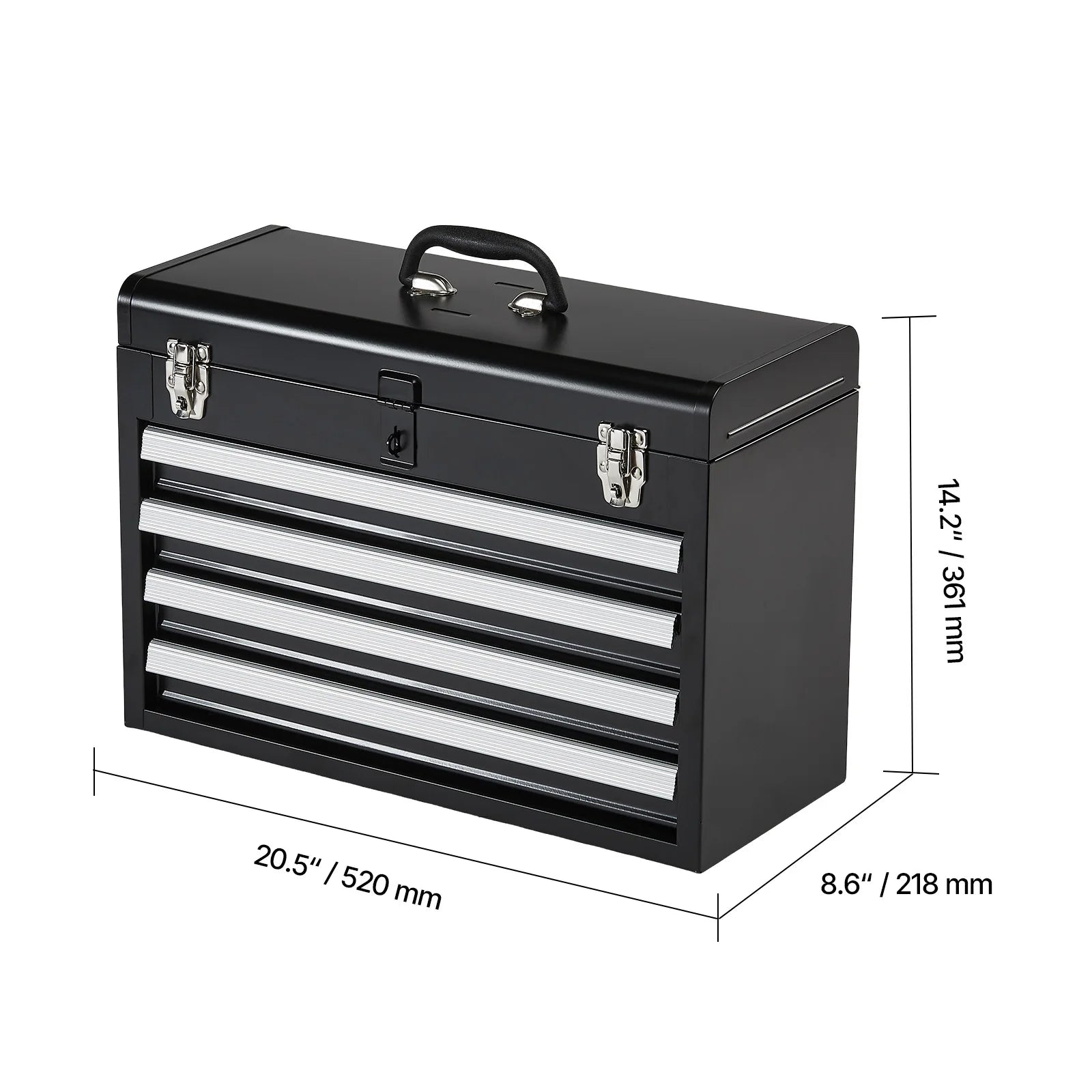 Metal Tool Box Portable 4-Drawers