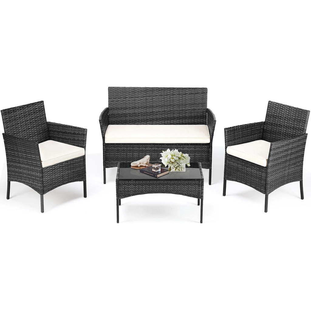 JHK 4 Piece Outdoor Patio Furniture Set