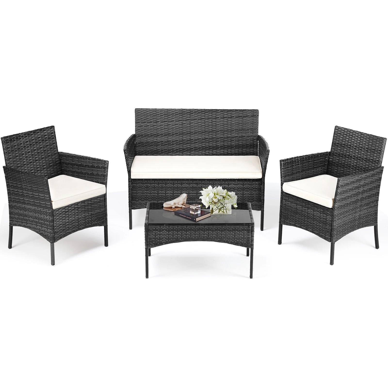 JHK 4 Piece Outdoor Patio Furniture Set