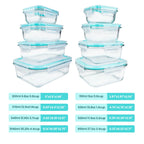 8pcs Glass Food Storage Containers Set